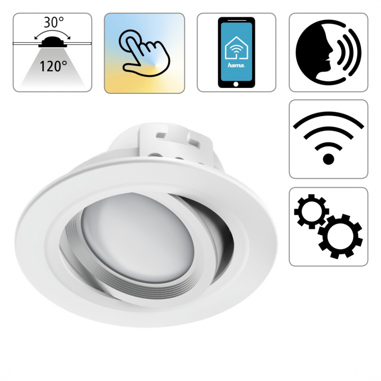 Hama Wlan Spot Led Encastr R Glable W Blanc Foto Erhardt