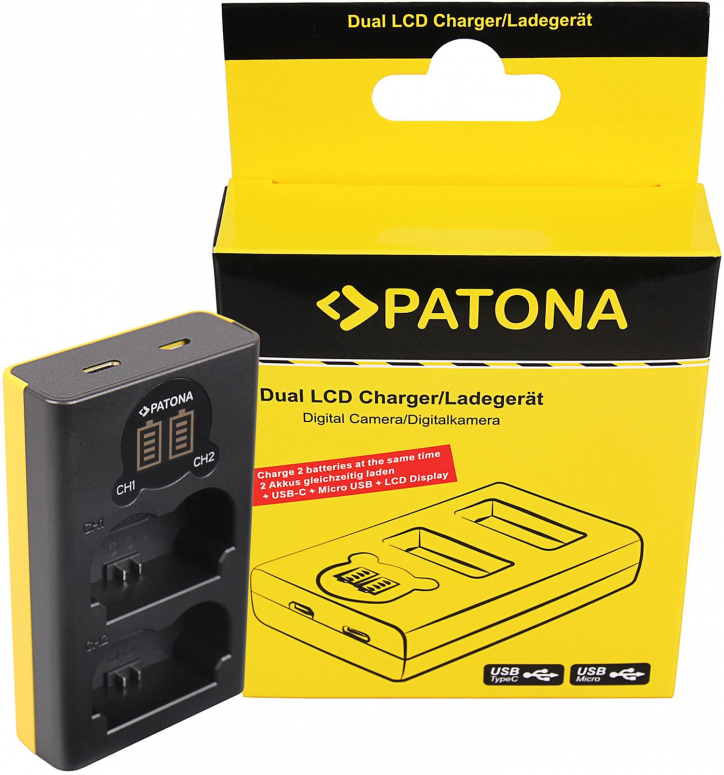 Patona Dual LCD USB Ladegerät für Fuji NP-W235