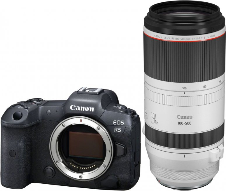 Caractéristiques techniques  Canon EOS R5 + Canon RF 100-500mm f4,5-7,1L IS USM