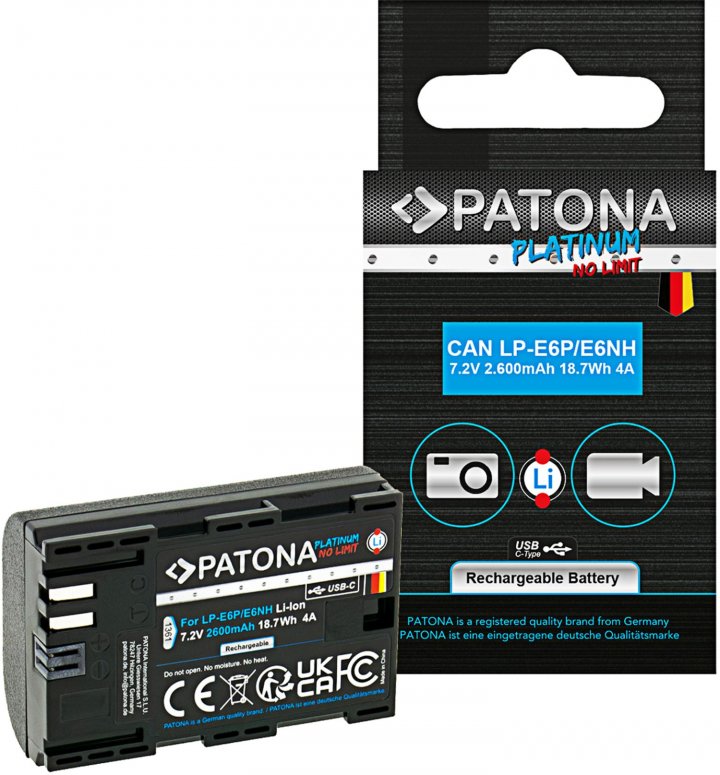 PATONA Platinum Akku mit USB-C Input Canon LP-E6NH