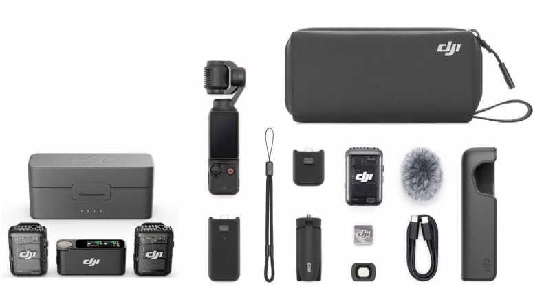 Accessoires  DJI Osmo Pocket 3 Creator Combo + DJI MIC 2 (2TX + 1RX) +Charging Case