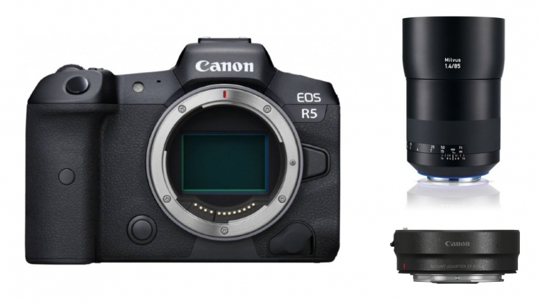Caractéristiques techniques  Canon EOS R5 + Adaptateur EF + ZEISS Milvus 85mm f1,4