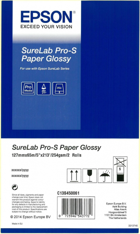 Epson SureLab Pro-S Paper Luster 5 Zollx65m 2 Rollen