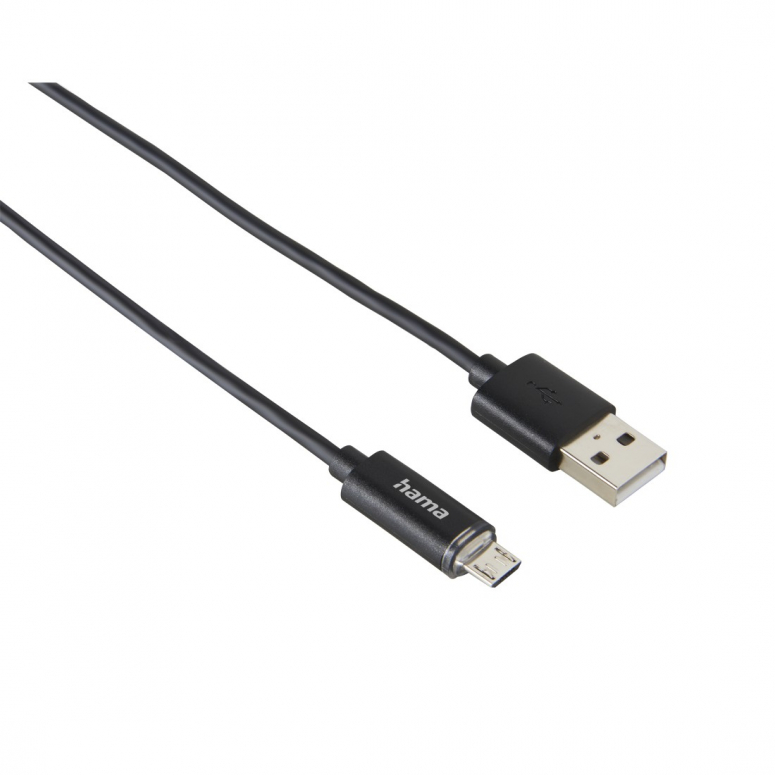Hama Micro USB cable with LED indicator 1m