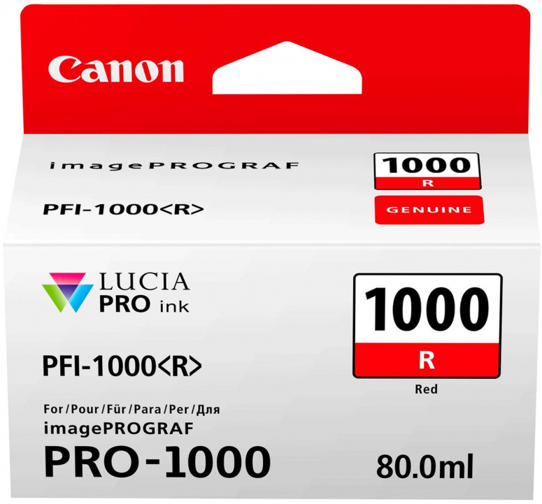 Caractéristiques techniques  Canon PFI-1000R Encre rouge