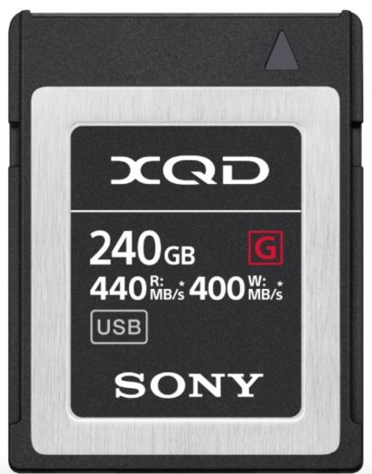 Caractéristiques techniques  Sony QDG240F Carte XQD série G 240GB 400MB/s.