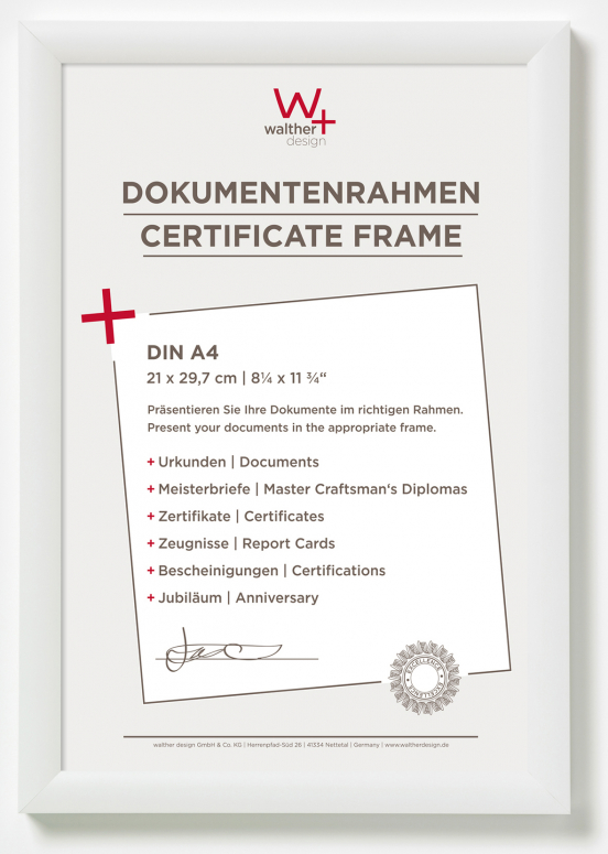 Technical Specs  Walther Plastic frame Trendstyle KP130W 21x29,7cm white