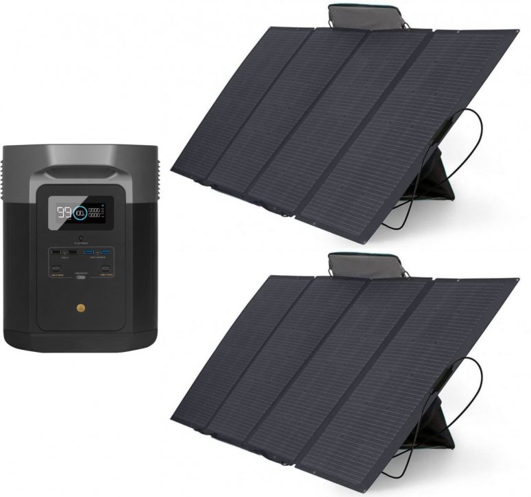 EcoFlow DELTA Max 2000 + 2 panneaux solaires de 400W