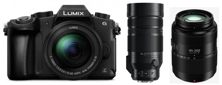 Technische Daten  Panasonic Lumix DMC-G81 + 12-60 + 45-200 + Leica 100-400mm f4-6,3