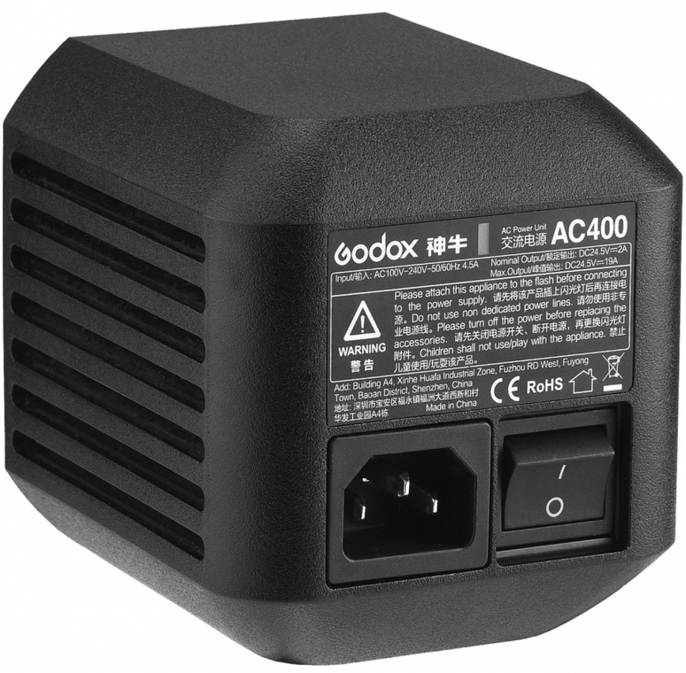 Technical Specs  Godox AC400 AC Adapter for AD400 Pro