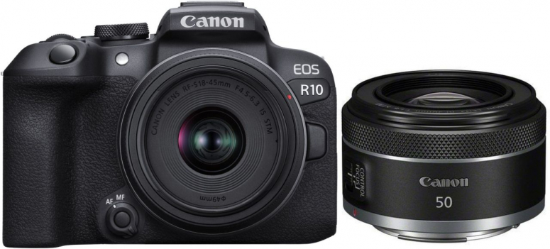 Canon EOS R10 + 18-45mm f4,5-6,3 + RF 50mm f1,8 STM