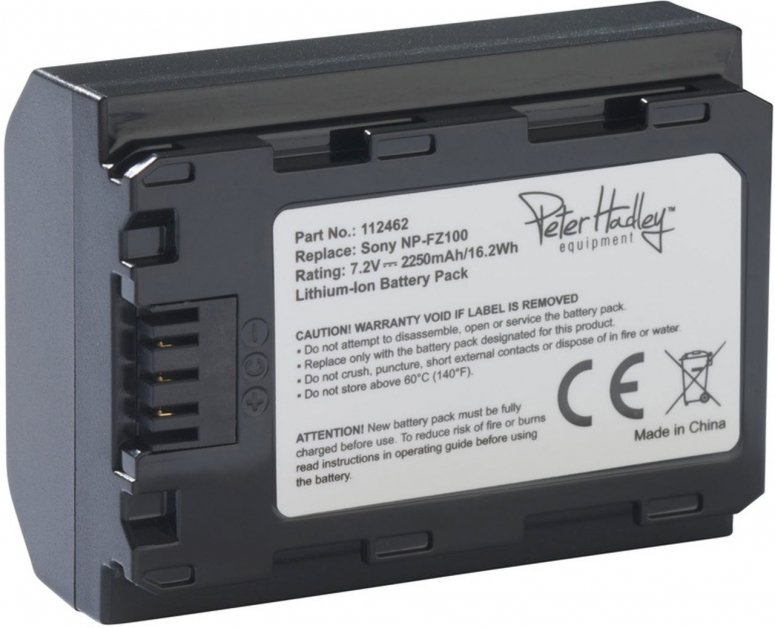 Caractéristiques techniques  Peter Hadley Batterie NP-FZ100 Li-Ion