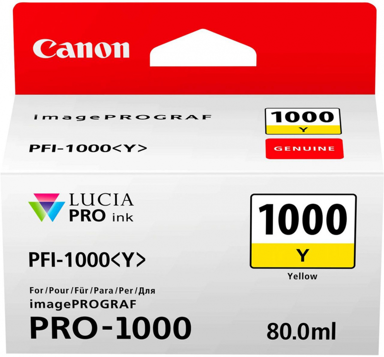 Caractéristiques techniques  Canon PFI-1000Y Encre jaune