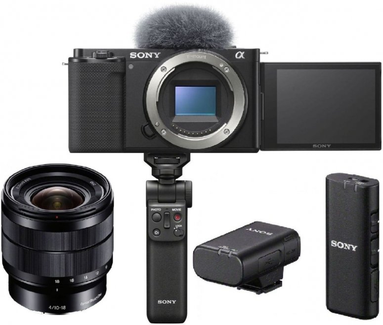 Sony Alpha ZV-E10 + 10-18mm + ECM-W2BT Mikrofon + GP-VPT2BT Handgriff