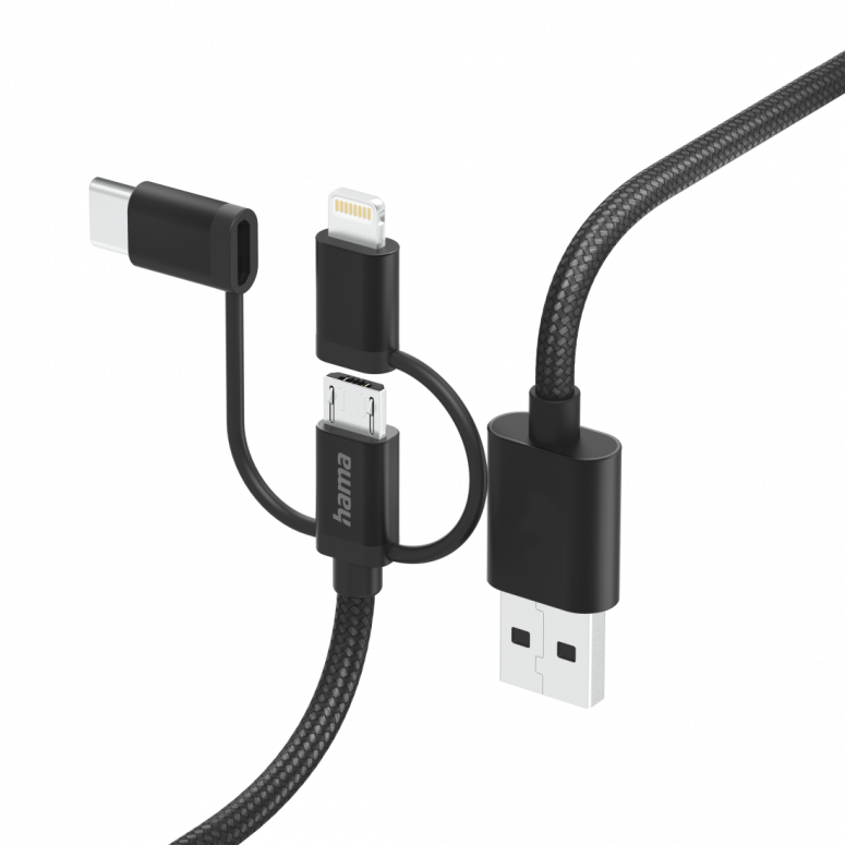 Hama 201536 3in1 multi charging cable 1.5m black