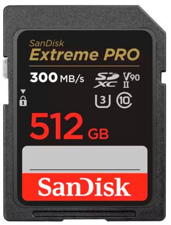 SanDisk SDXC Extreme Pro 512GB 300MB/s V90 UHS II