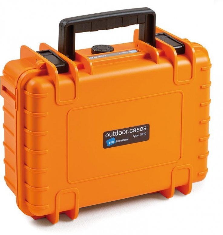 B&W Case Type 1000 SI orange mit Schaumstoffeinsatz