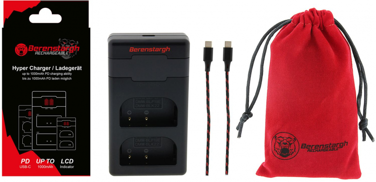 Berenstargh Hyper PD Ladegerät für Panasonic BLF19 inkl. USB-C Kabel