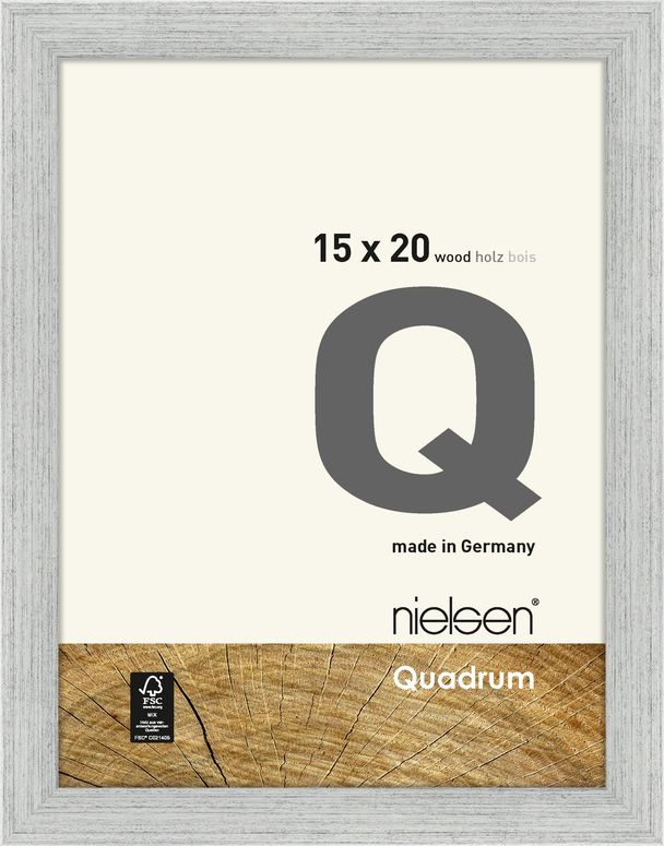 Nielsen Holzrahmen 6517007 Quadrum 15x20cm silber