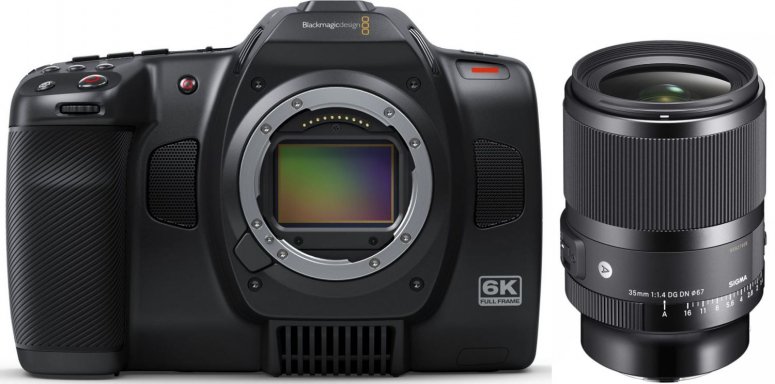 Caractéristiques techniques  Blackmagic Cinema Camera 6K + Sigma 35mm f1,4 DG DN (A) monture L