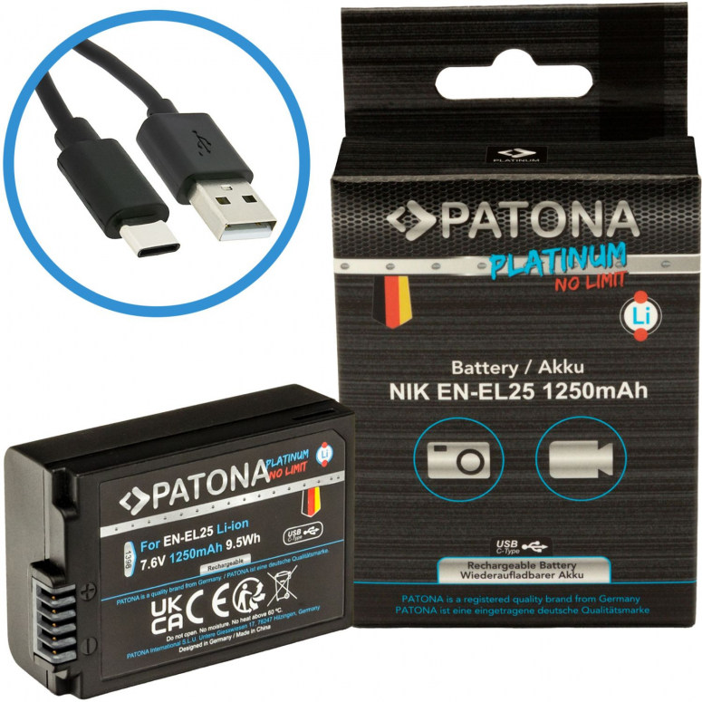 PATONA Platinum Akku Nikon EN-EL25 mit USB-C Input