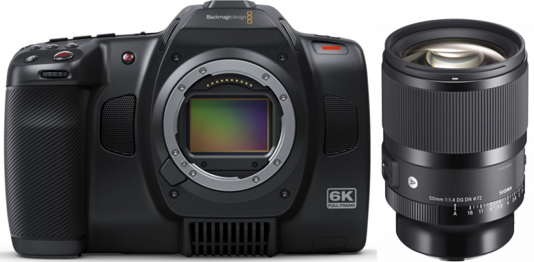 Caractéristiques techniques  Blackmagic Cinema Camera 6K + Sigma 50mm f1,4 DG DN (A) monture L