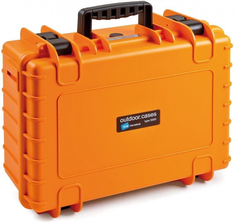 Technical Specs  B&W Case Type 5000 SI orange with foam insert