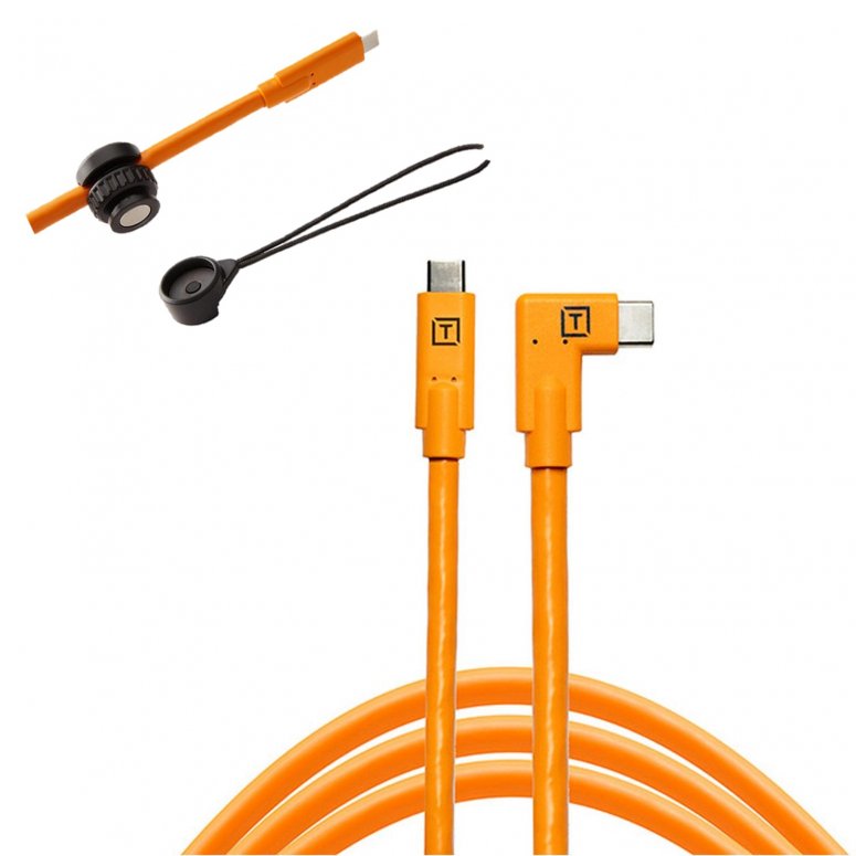 Tether Tools USB-C Right Angle Orange + Tether Guard Support Kit