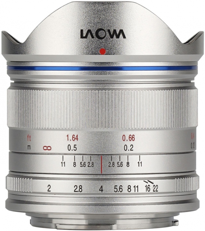 Caractéristiques techniques  LAOWA 7,5mm f2 pour MFT argenté