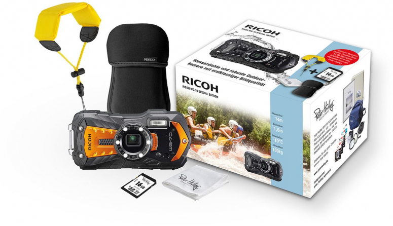 Ricoh WG-70 Special Edition orange inkl. Neoprencase/Strap+PH 16GB SD 