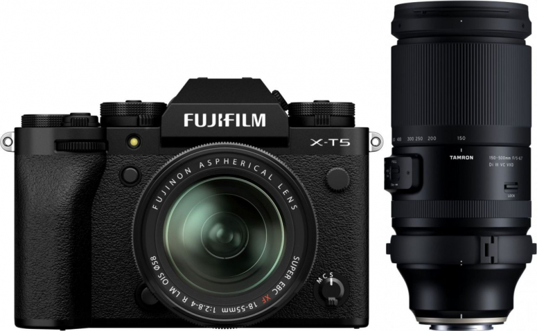 Technische Daten  Fujifilm X-T5 schwarz + XF18-55mm f2,8-4 + Tamron 150-500mm f5-6,7