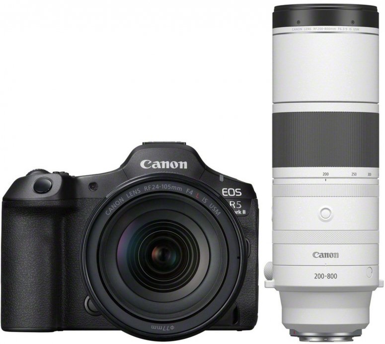 Technische Daten  Canon EOS R5 II + RF 24-105mm f4 L IS USM + RF 200-800mm f6,3-9 IS USM