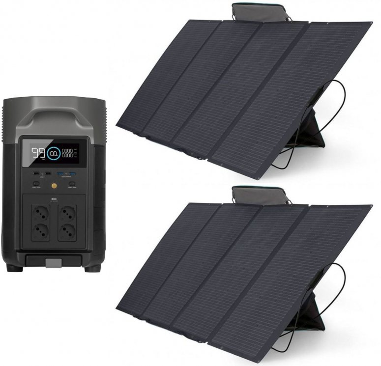 EcoFlow Delta Pro + 2x 400 W Solarpanel
