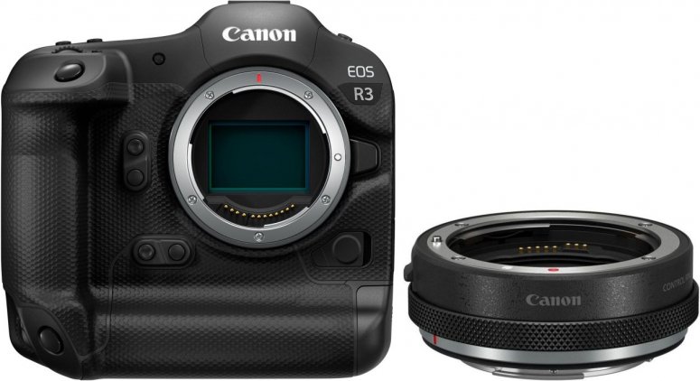 Caractéristiques techniques  Canon EOS R3 + adaptateur baïonnette EF-EOS R avec bague de contrôle
