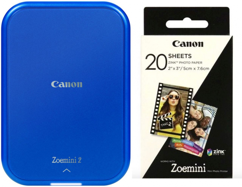 Caractéristiques techniques  Canon Zoemini 2 bleu marine + Canon ZP-2030 20 feuilles