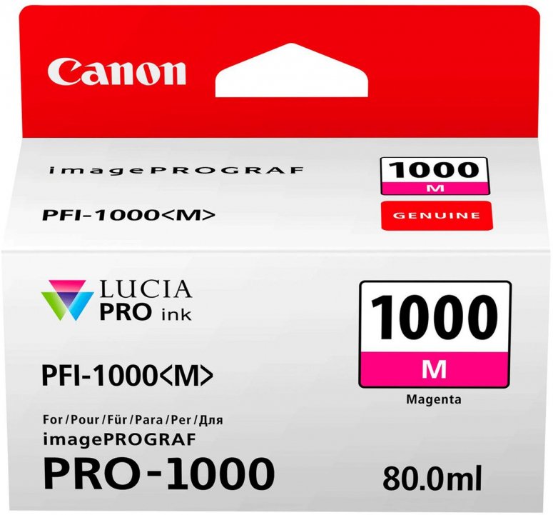 Caractéristiques techniques  Canon PFI-1000M Encre magenta