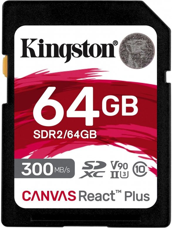 Technische Daten  Kingston SDXC Canvas React Plus 64GB 300MB/s V90 UHS II