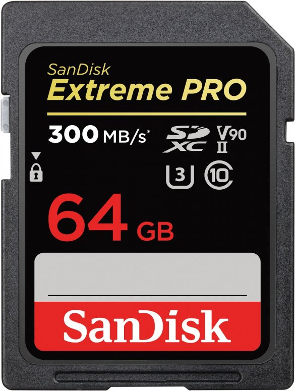 Caractéristiques techniques  SanDisk SDXC Extreme Pro 64GB 300MB/s V90 UHS II