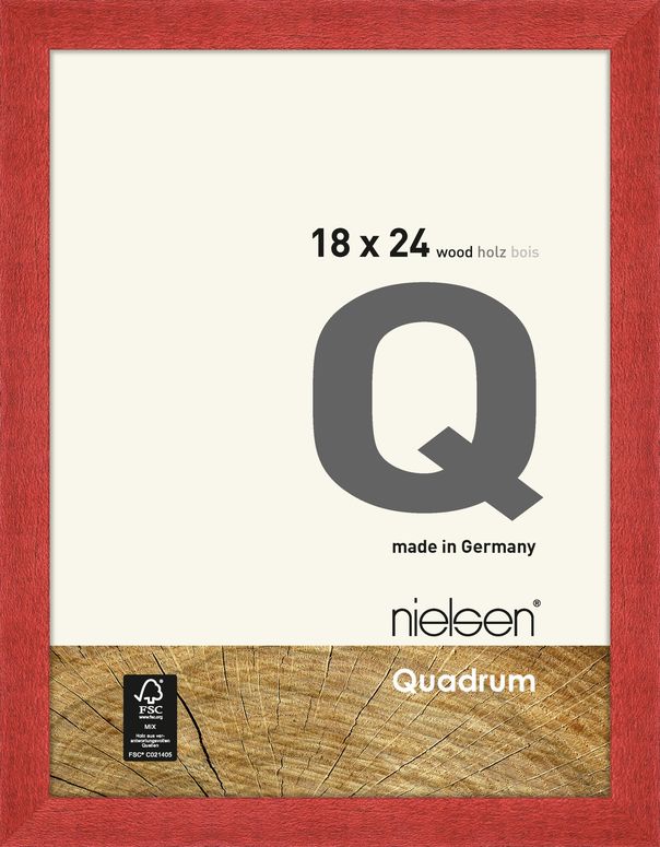 Nielsen Cadre en bois 6534011 Quadrum 18x24cm rouge