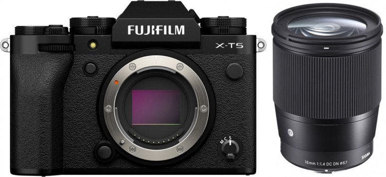 Fujifilm X-T5 Gehäuse silber + Sigma 16mm f1,4 DC DN (C)
