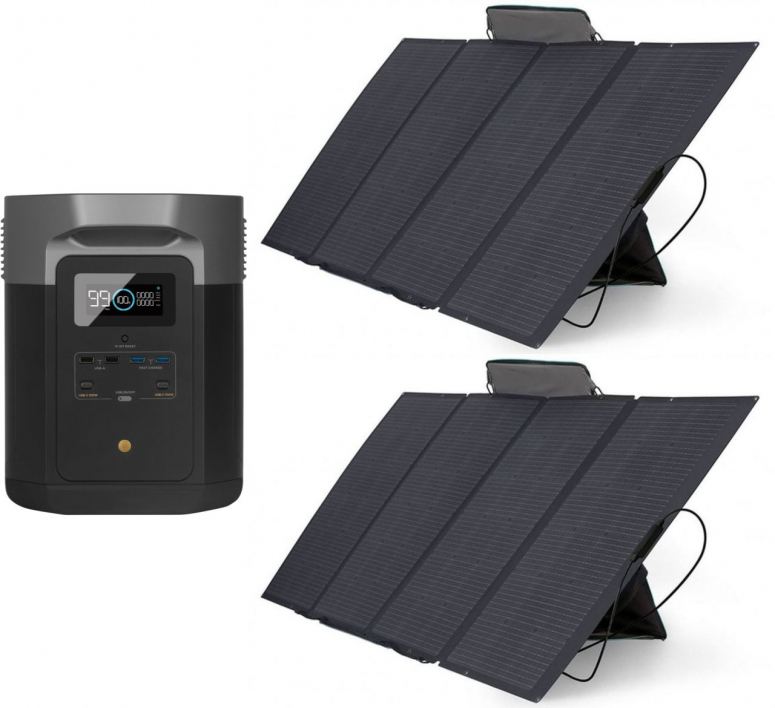 EcoFlow DELTA Max 1600 + 2 panneaux solaires de 400W