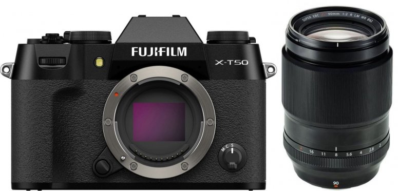 Accessoires  Fujifilm X-T50 noir + XF 90mm f2 R LM WR