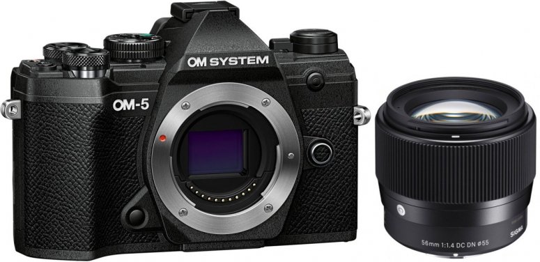 Technische Daten  OM System OM-5 schwarz + Sigma 56mm 1,4 DC DN
