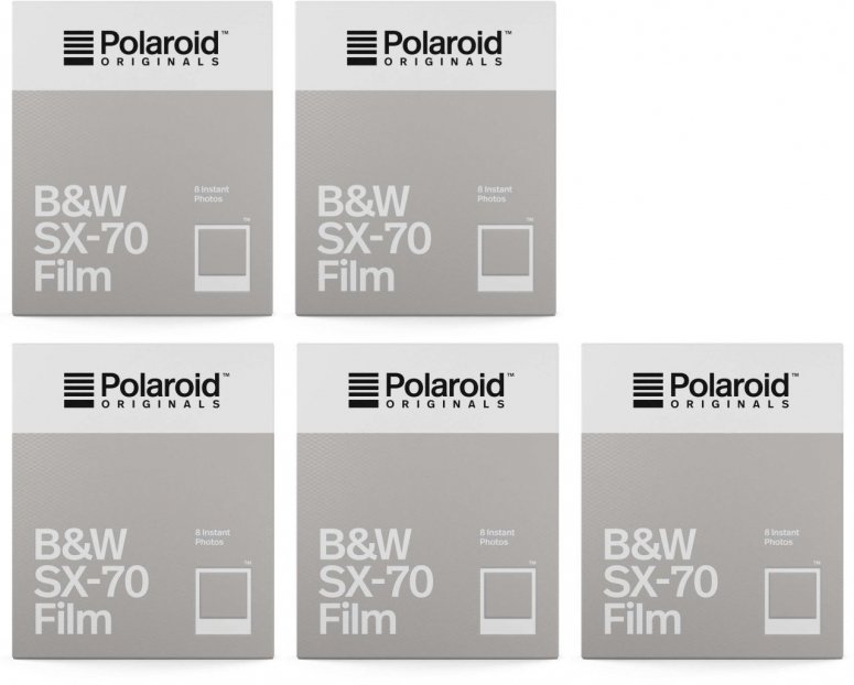 Polaroid SX-70 B&W Film 8x 5er Pack