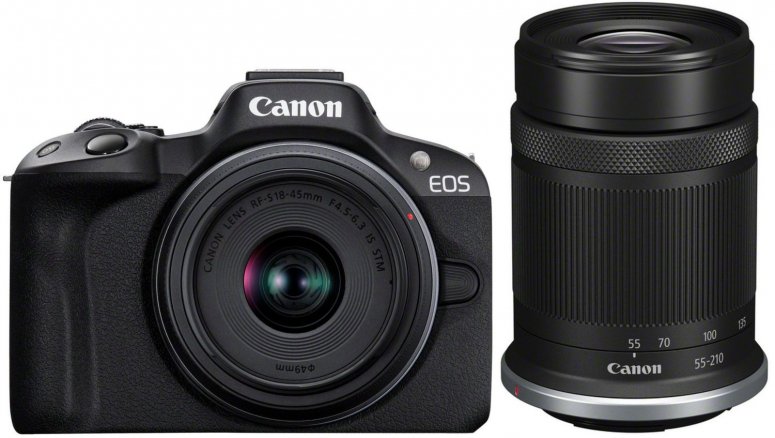 Zubehör  Canon EOS R50 schwarz + RF-S 18-45mm + RF-S 55-210mm IS STM