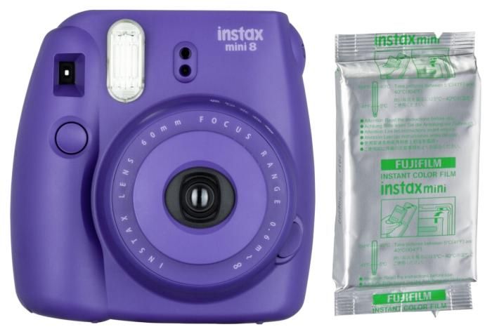 Fujifilm Instax Mini 8 set with film grape (purple)