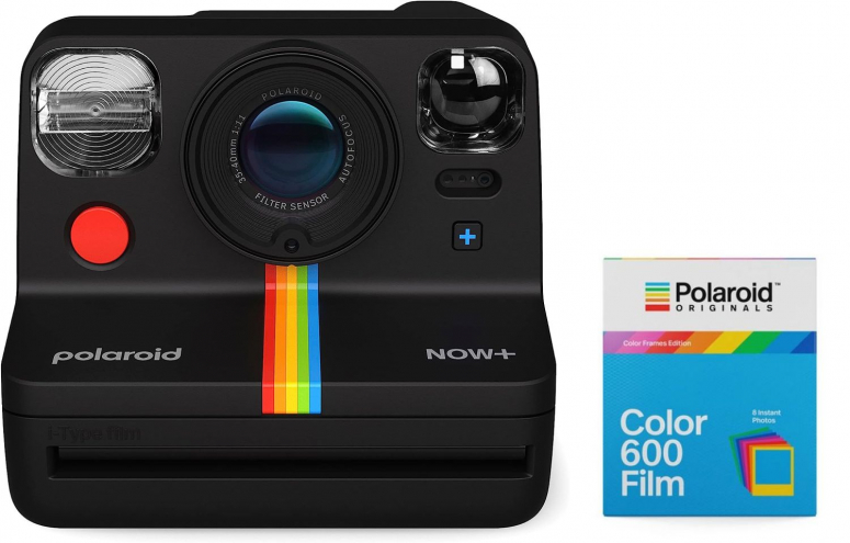 Polaroid Now+ Gen2 Kamera Schwarz + 600 Color Frames 8x