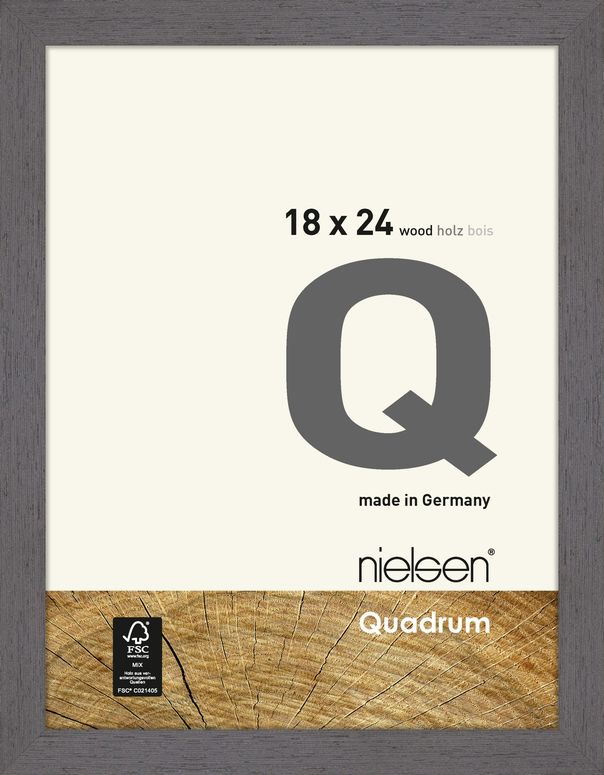 Nielsen Cadre en bois 6534014 Quadrum 18x24cm gris