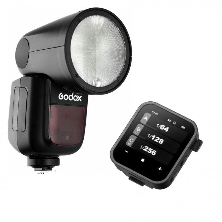 Zubehör  Godox V1S Rundblitz Sony + X 3 Transmitter