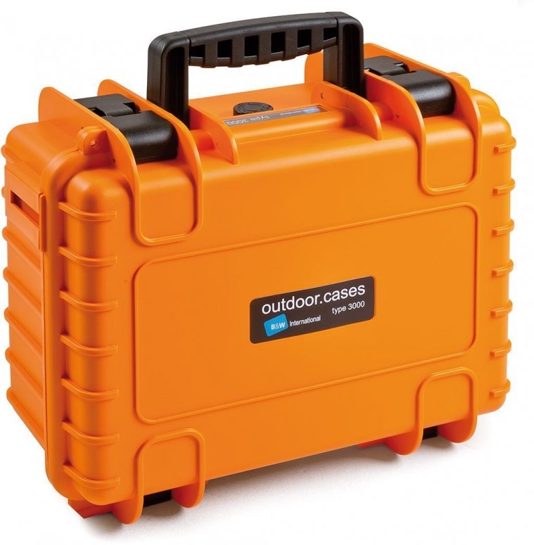 B&W Case Type 3000 SI orange with foam insert
